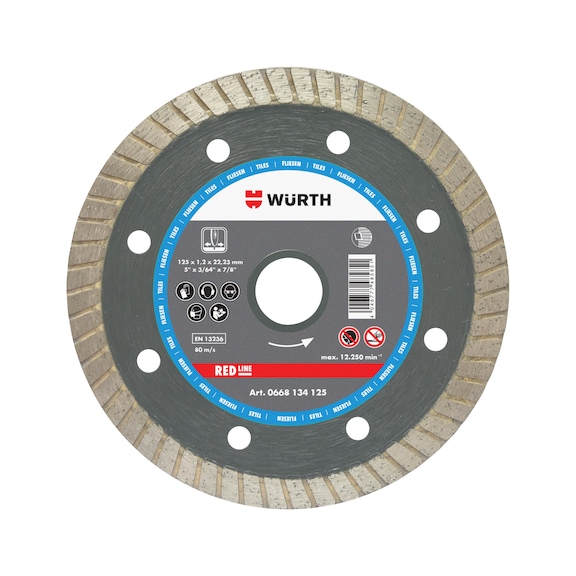 ใบตัดเพชร งานก่อสร้าง Turbo Red Line (Diamond cutting disc construction Turbo Red Line)