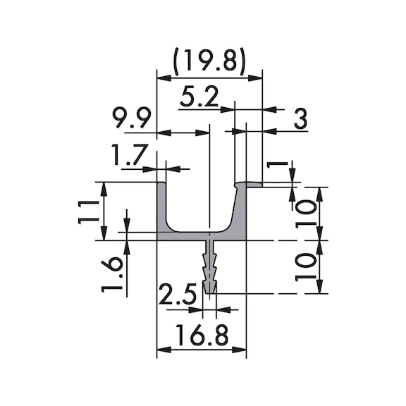 Aluminium handle strip - 2
