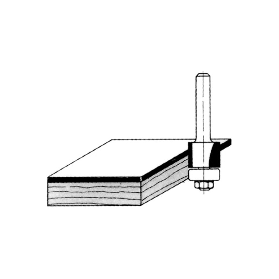 Fresa cilindrica HM per refilo con cuscinetto per legno BG-Test 142 - 003 - 3
