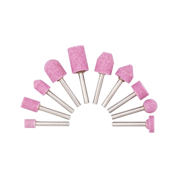 Assortment of specially fused alumina sanding tips, pink 10 pieces - SNDTIP-SORT-COARSE-10PCS