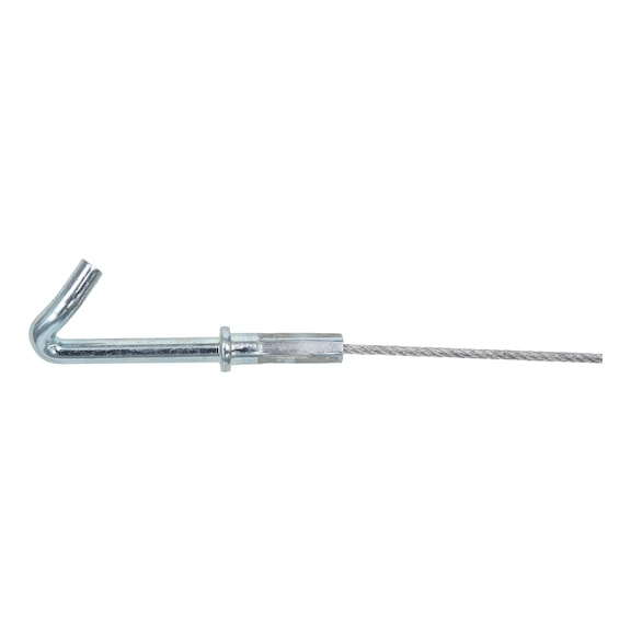 Wire cable with ending and trapezoidal plate hook - 1
