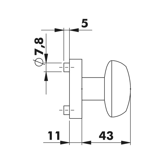 Türdrücker ZD 34 Rosettengarnitur - TD-ZD34-WE-ROS-PZ-L-(CR)-(A2-OPTIK)
