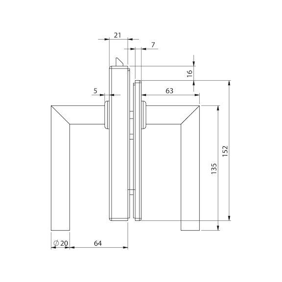 Standard form B glass door set - 3