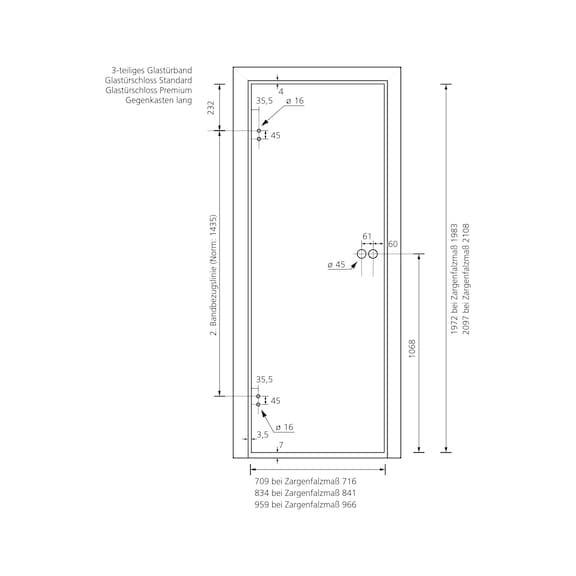 Standard form B glass door set - 15