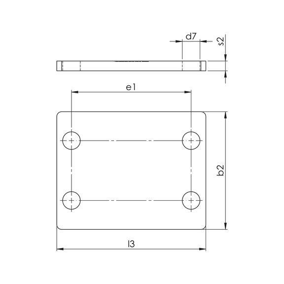 Deckplatte DIN 3015-2, Doppelte Ausführung (DP-S), W.TEC-Serie - 2