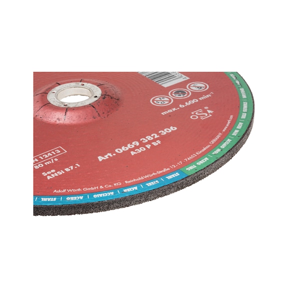 Grinding disc For steel and stainless steel - GDISC-ST/A2-CE-TH6,0-BR22,23-D180MM