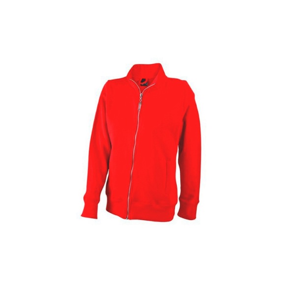 Work jacket Ladies' sweat jacket JN052 - DA-SWEATSHIRT-JN052-ROT-S-SPC