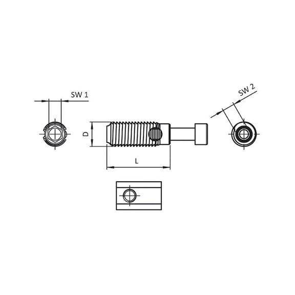 Automatikverbinder - AUTOMATIVERBINDER-ST-SET-NUT8-M6X40