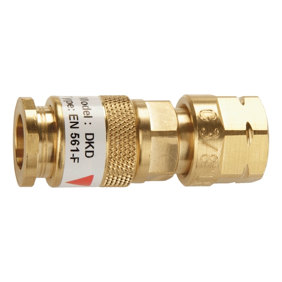 Quick-release female coupling for pressure regulators and gas outlets - 1