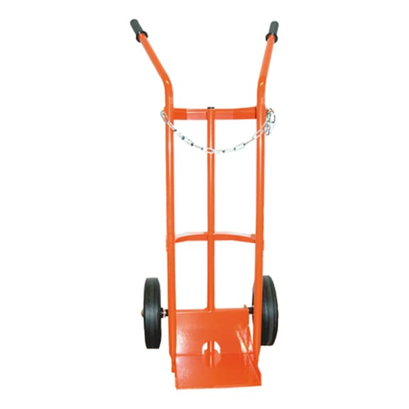 Gas cylinder cart for 1 cylinder, 2 bars. UR - STEEL CYLINDER TROLLEY 1-BOTTLE