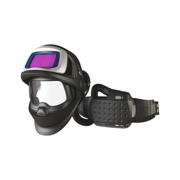 Welding helmet with powered air respirator - 3M-WELDING-MASK-FILT-ADFLO-PAPR-H547726