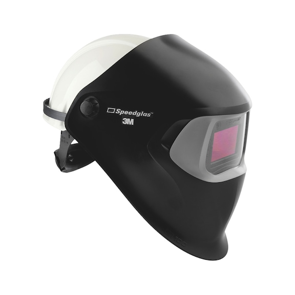 Welding helmet with powered air respirator