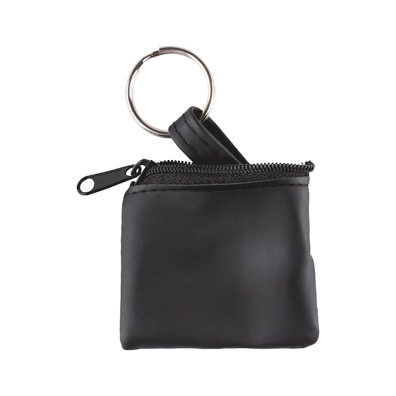 Key pouch felt with PU imitation leather - KEYPOUCH-PRNT-FELT-PU-MINI-BLACK-1COL