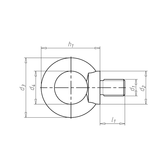 Ring bolt DIN 580, material: C15 E, zinc-plated steel, blue passivated (A2K) - 2