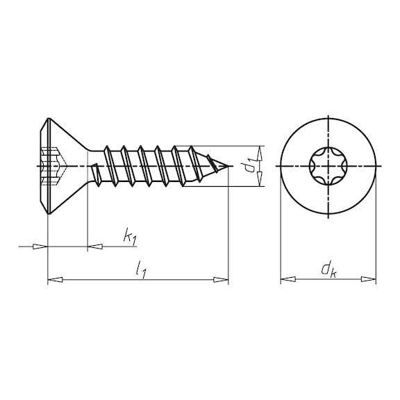 Linsensenk-Blechschraube Form C mit AW-Antrieb Gleitbeschichtet - 2