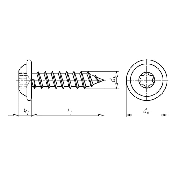 Pan head tapping screw, shape C with flange - 2