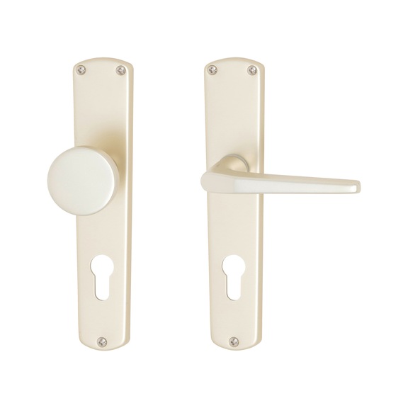 AL 100/AL 10 lever/handle set - DH-ALU-AL100/10-CH-LONGPLT-CK-L/R-NSILVE