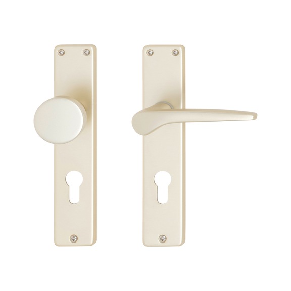 AL 110/AL 11 lever/handle set - DH-ALU-AL110/11-CH-LONGPLT-CK-R-NSILVER