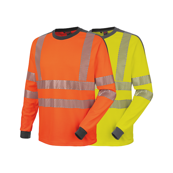 Neon high-visibility long-sleeved shirt