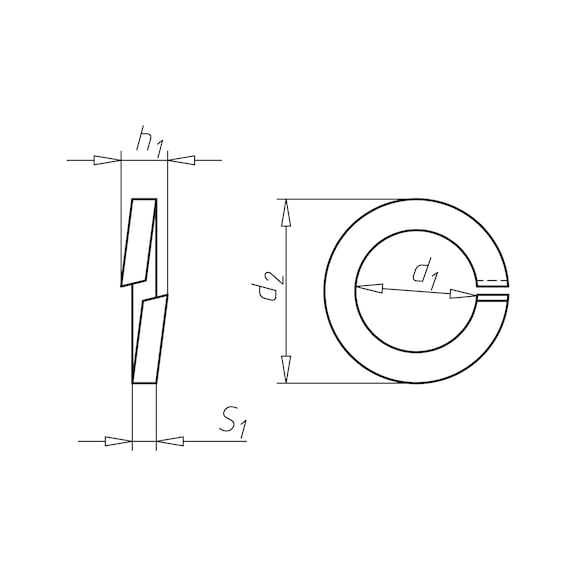 Lock washer with right-angle cross-section, shape B DIN 127, steel, zinc flake, silver (ZFSH) - 2