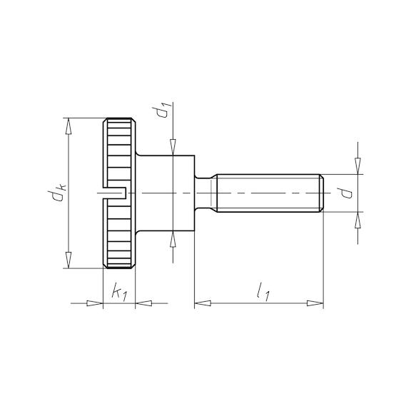 Rändelschraube, hohe Form mit Schlitz DIN 465, Edelstahl A1, blank - 2