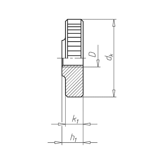 Rändelmutter niedrige Form DIN/WN 467, Stahl 5, blank - 2
