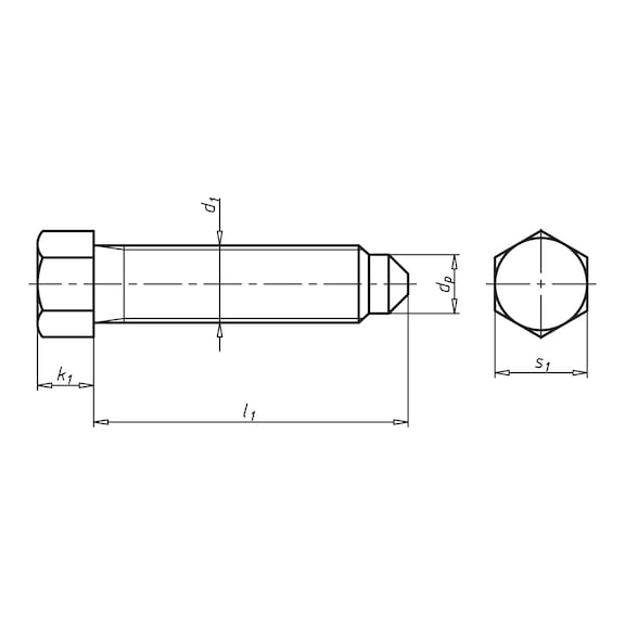Sechskantschraube mit Ansatzspitze und kleinem Sechskant - 2