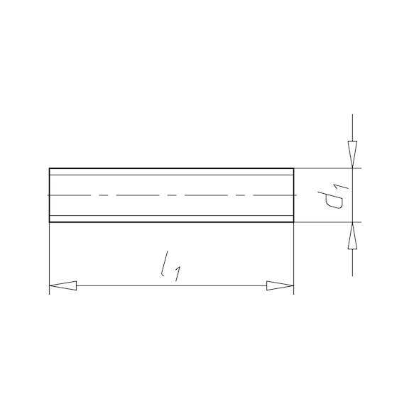 Gewindestange DIN 976-1 (Form A) mit metrischem ISO-Regelgewinde, Stahl blank, 4.8 - 2