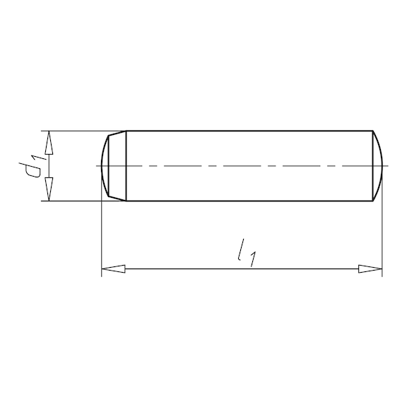 Cylindrical pin, hardened DIN 6325, steel, plain - PIN-CYL-DIN6325-HDND-M6-10X30