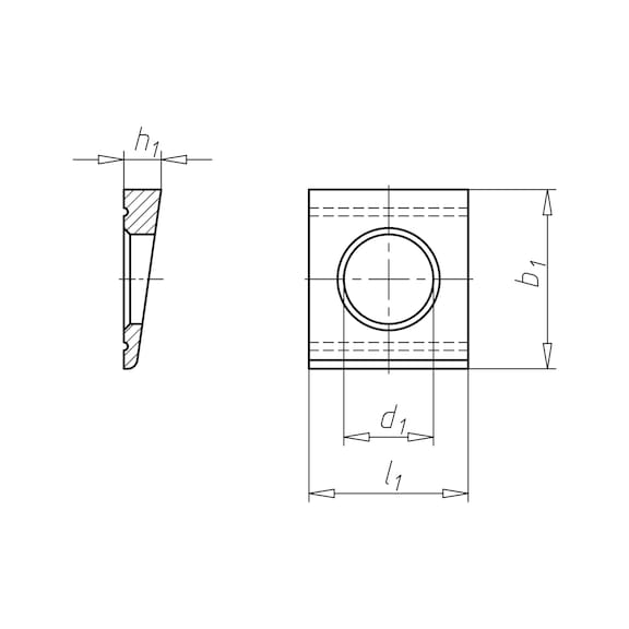 Rondelle, carrée, oblique pour vis galvanisée à chaud sur profilé U - 2
