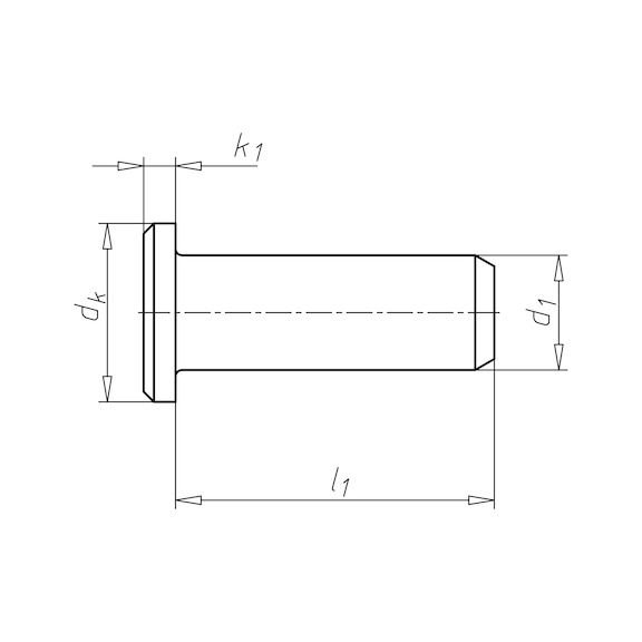 Axe d'articulation ISO2341 acier non allié forme A - 2