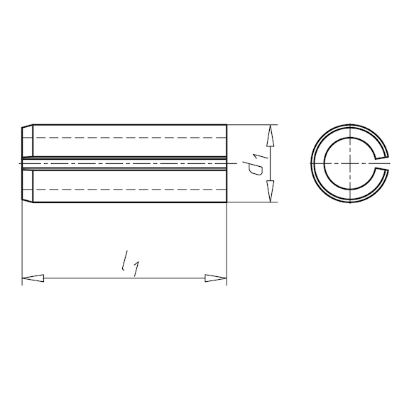 Spannstift/Spannhülse - leichte Ausführung DIN 7346, Stahl blank - 2
