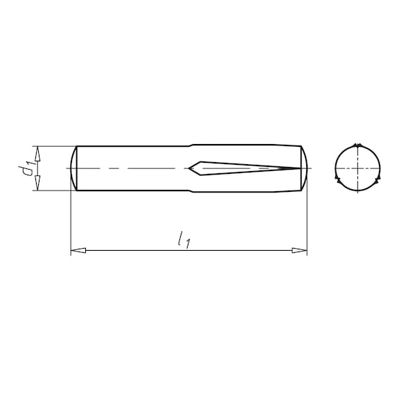 Reserve taper grooved dowel pin - 2