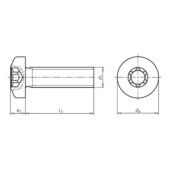 Pan Head screw with hexalobular head ISO 14583, A4-70 stainless steel, plain - SCR-PANHD-ISO14583-A4/70-TX10-M3X12