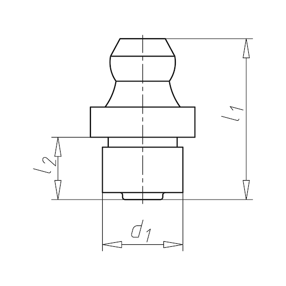 Kegelschmiernippel mit Einschlagzapfen DIN 71412, Form A, Stahl verzinkt - 2