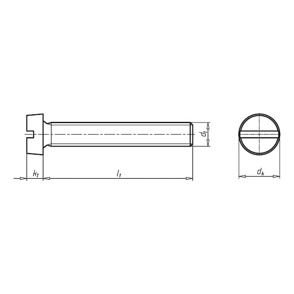 Zylinderschraube mit Schlitz DIN 84, Messing, blank - 2