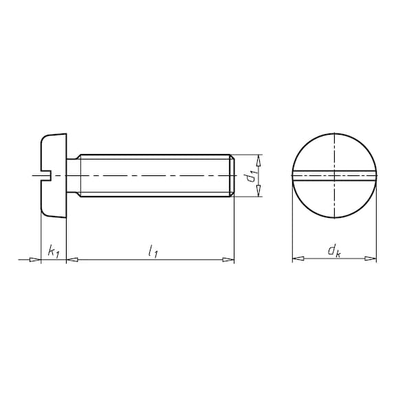 Flachkopfschraube mit Schlitz DIN 85, Messing, vernickelt (E2J) - 2