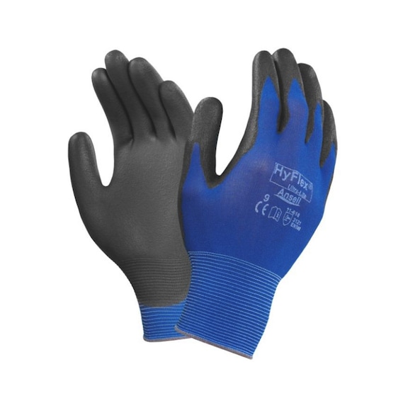 Protective glove, knitted and coated Ansell HyFlex 11-618