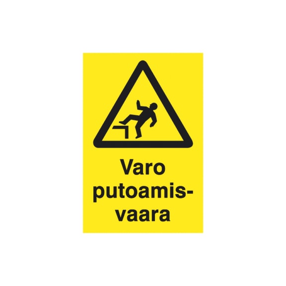 Warning sign danger of falling