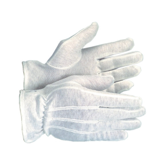 Dotted palm gloves - PROTGLOV-TEXTIL-MICRO-DOTS-WHTE-SZ10