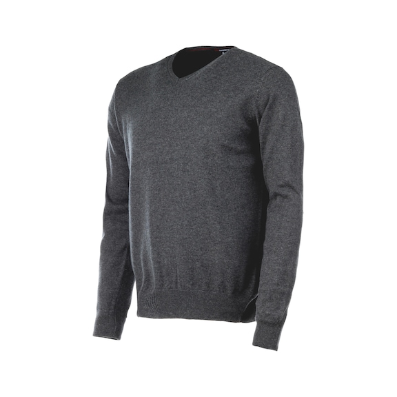 V-neck pullover - V-PULLOVER GREY 3XL