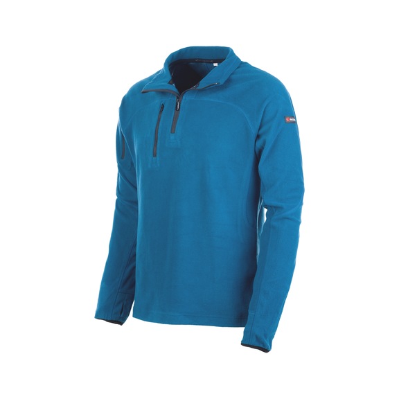 Silver fleece sweater - FLEECE HALF ZIP SILVER BLUE PETROL S