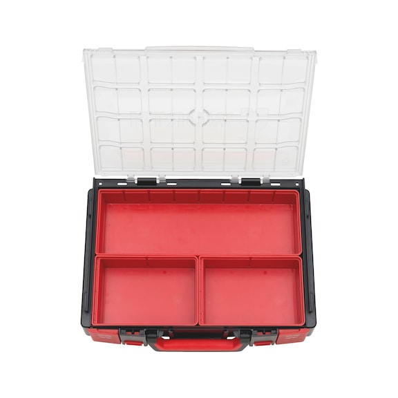 System case empty range 4.4.1 transparent Equipped with system boxes - SYSCASE-4.4.1.-BOX-3PCS