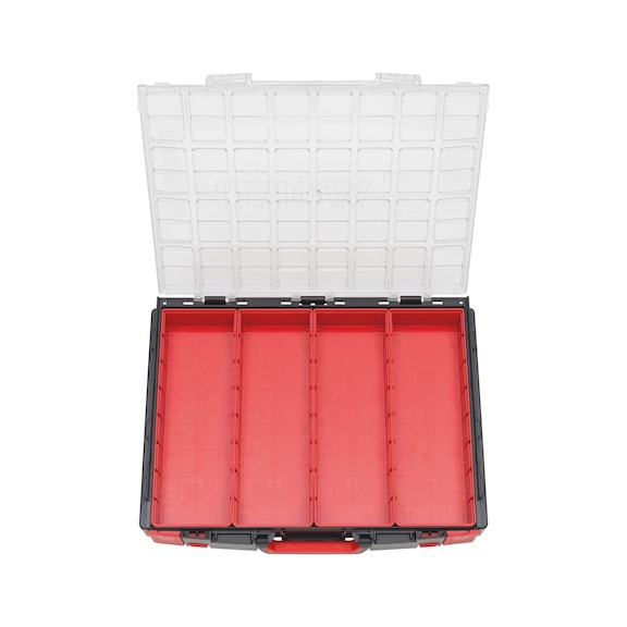 System case empty range 8.4.1 transparent Equipped with system boxes - SYSCASE-8.4.1.-BOX-4PCS