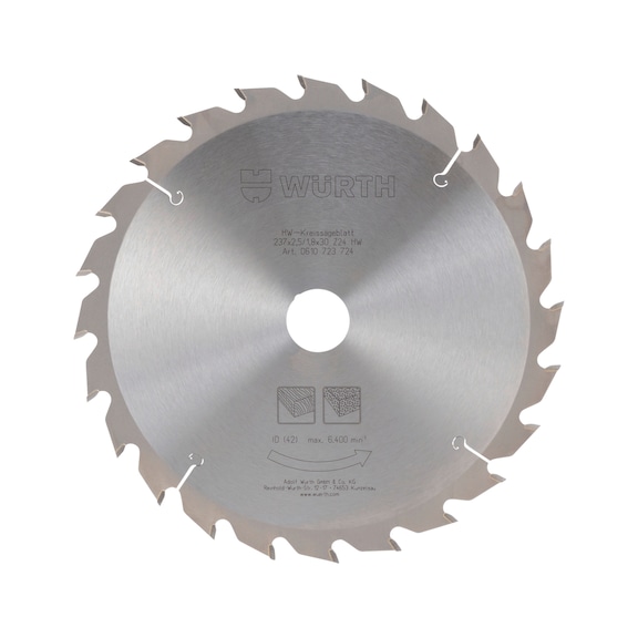 Hand-held circular saw blade For cordless tools - CRCLSAWBLDE-WO-TC-AT-237X24X30MM