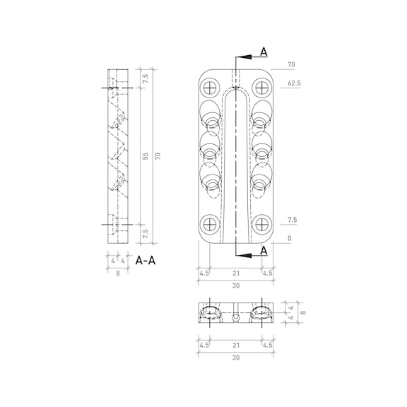 Plug-in connector, wood/wood - PLGINCON-CCEA-WO/WO-XS10-12X30X70