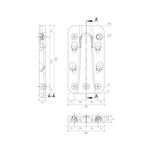 Plug-in connector, wood/wood - PLGINCON-CCEA-WO/WO-L30-18X80X150