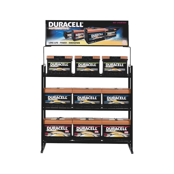 Shelf for starter battery, DURACELL<SUP>®</SUP>