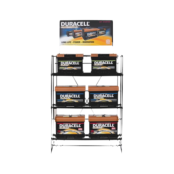 Regal für Starterbatterie DURACELL<SUP>®</SUP> - VKRGL-DURACELL-(3-6BATT)-R600