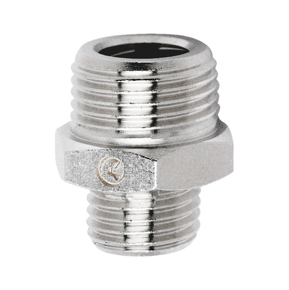 Double-end nipple, cylinder thread. male-male